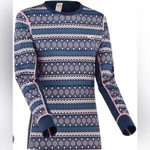 Kari Traa Blue and Pink Long Sleeve Tee